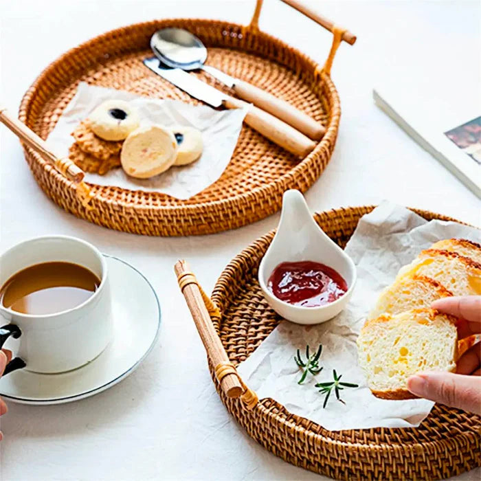 Bandeja em Rattan com Alças