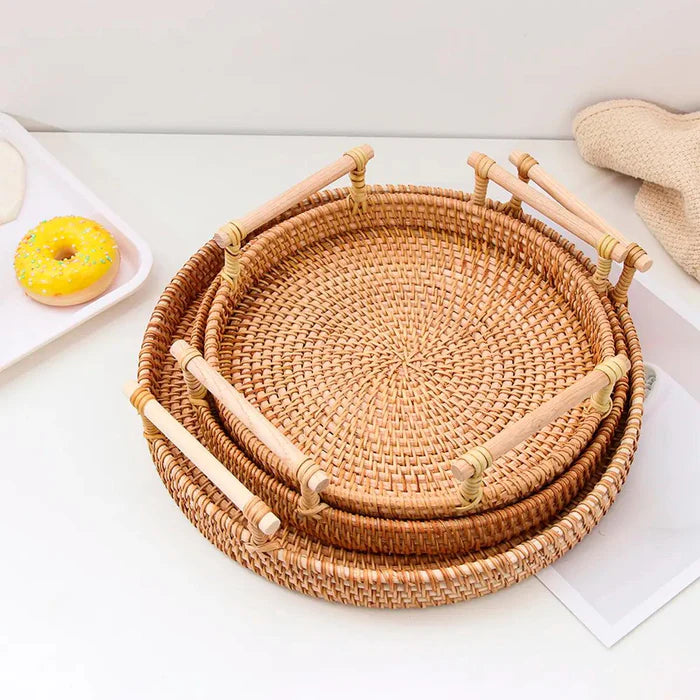 Bandeja em Rattan com Alças