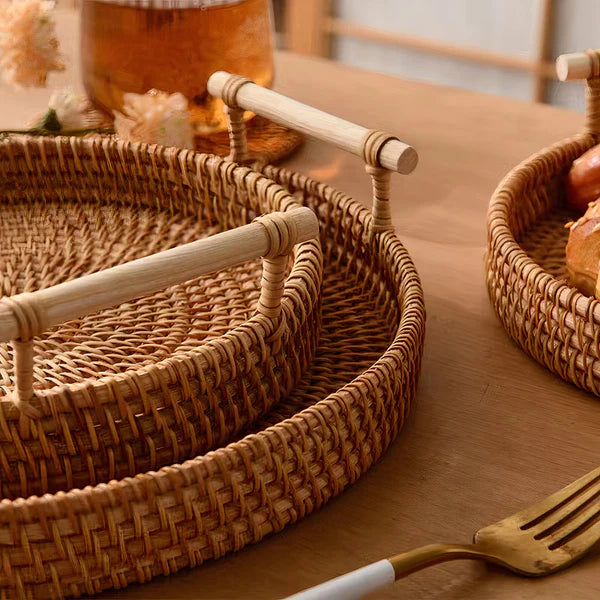 Bandeja em Rattan com Alças