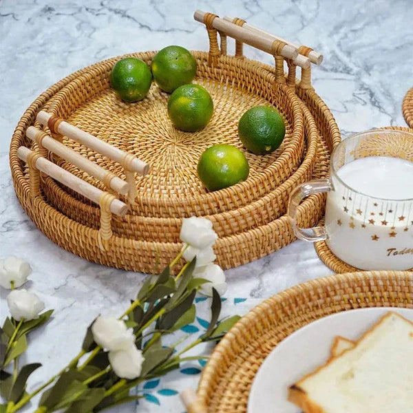 Bandeja em Rattan com Alças