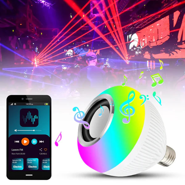 Lâmpada LED Bluetooth com Som e Controle RGB 12W Bivolt