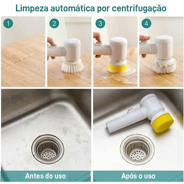 Escova Elétrica de Limpeza 5 em 1