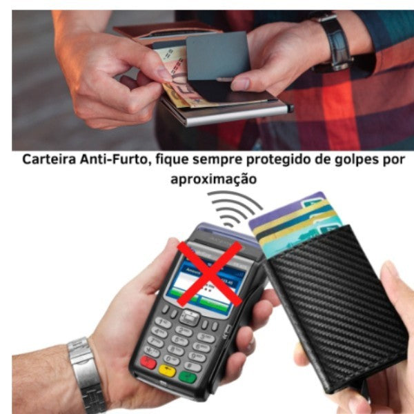 Porta cartão pop-up automática anti-roubo RFID