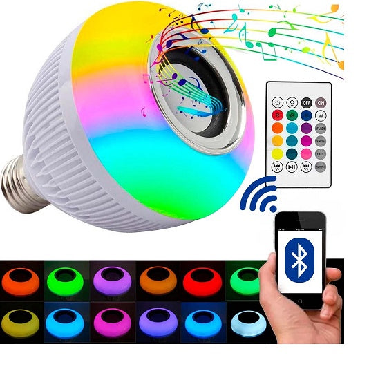 Lâmpada LED Bluetooth com Som e Controle RGB 12W Bivolt