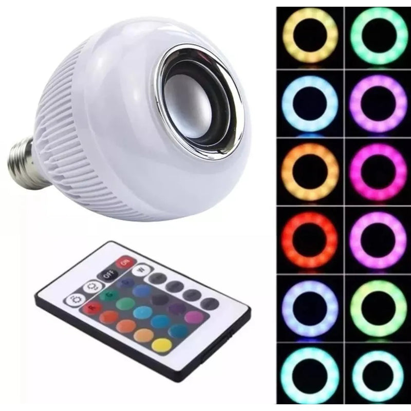 Lâmpada LED Bluetooth com Som e Controle RGB 12W Bivolt